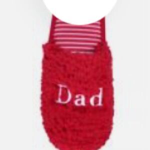 Family PJ’s Red fluffy Dad slippers size small (6-7). NWT